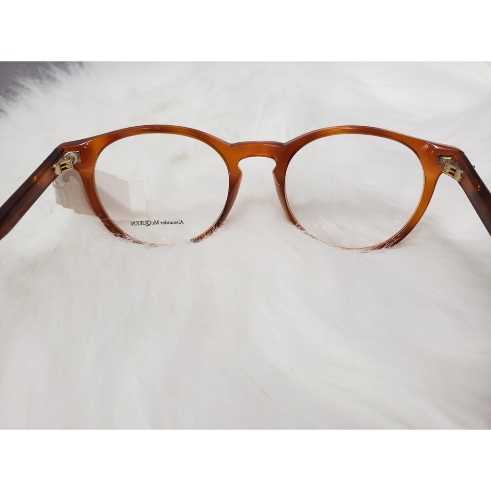 Eyeglasses Alexander McQueen AM-0190-O Marble brown transparent ORANGE WOMENS - Picture 6 of 7